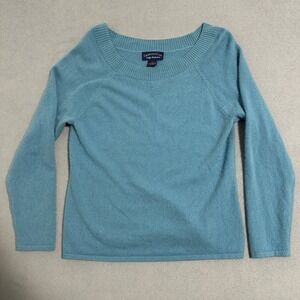 Charter Club 2 Ply 100% Cashmere Crew Neck Sweater Light Blue Womens Size Large